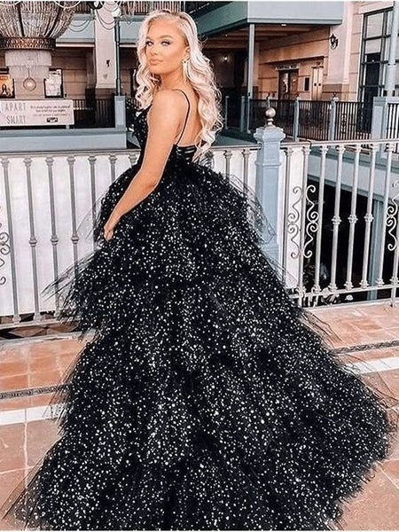 black sparkly dress prom